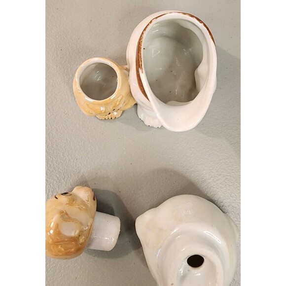 Vtg Bonzo Dog Puppy Salt Pepper Shaker Condiment Set Lusterware Japan - Picture 6 of 7